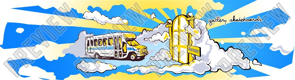 the big Bingo Night in the sky 7-3/4 Skateboard Deck