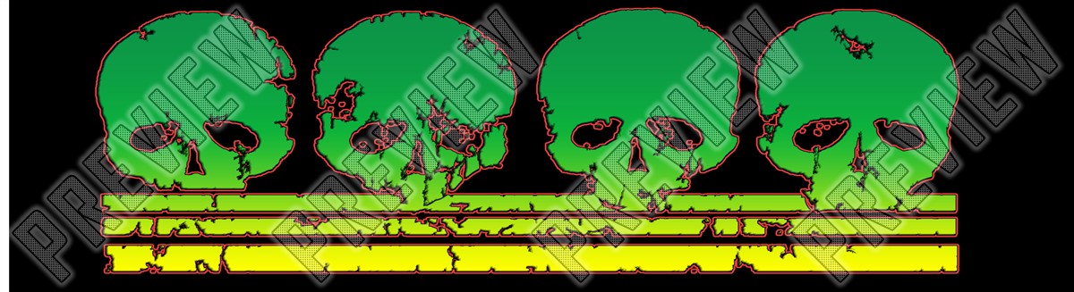 Skate or Die Skulls Design 8-1/4 Inch Skateboard 8-1/4 Skateboard Deck