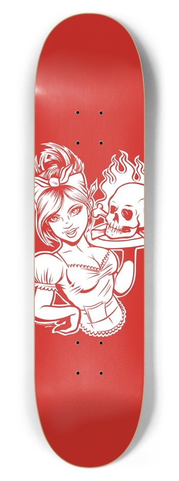 Serving Up Skulls 7-3/4 Skateboard Deck