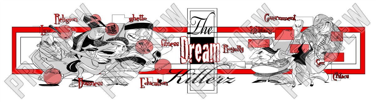 7-1/2 The Dream Killers white 7-1/2 Skateboard Deck