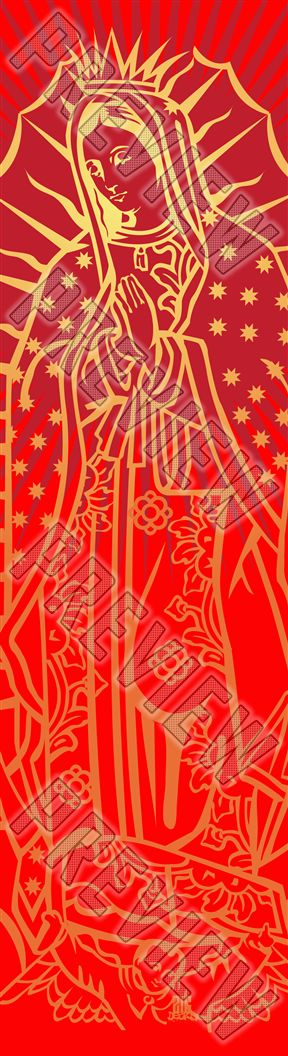 Virgen de Guadalupe Our Lady of Guadalupe Red Deck 8-1/4 Skateboard Deck