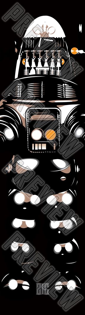 Robot on Black II 8-1/4 Skateboard Deck