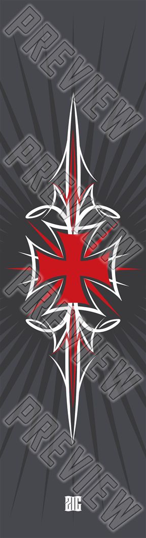 Maltese Cross Pinstripe Professional 8" Park Deck 8 Inch Skateboard Deck