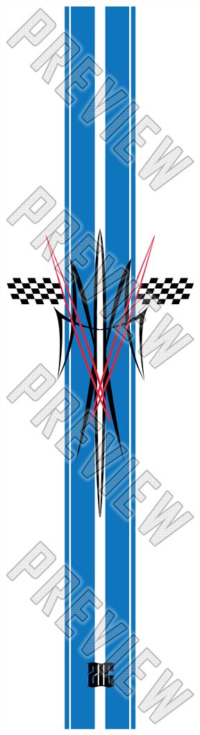 Racer X - Classic Racing Stripes and Pinstripe 8-1/4 Skateboard Deck