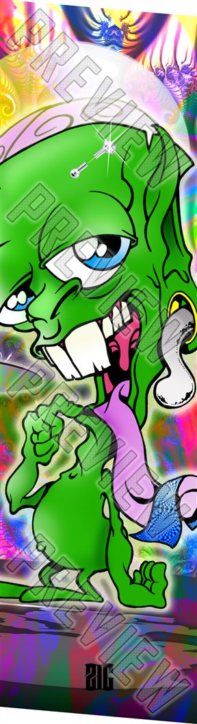 Tripper - Space Alien Tripping by Zig Decks 8 Inch Skateboard Deck