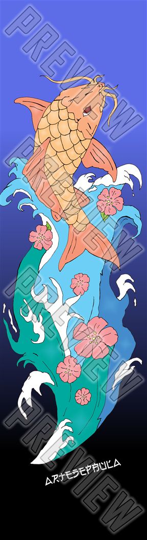 Koi Fish Mini/Kid Skateboard Deck 7-1/4 Mini/Kid Skateboard