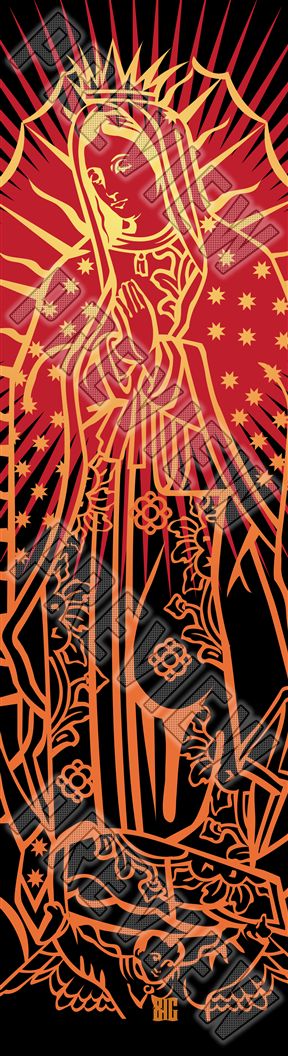 Virgin of Guadalupe Our Lady of Guadalupe Black 8-1/4 Skateboard Deck