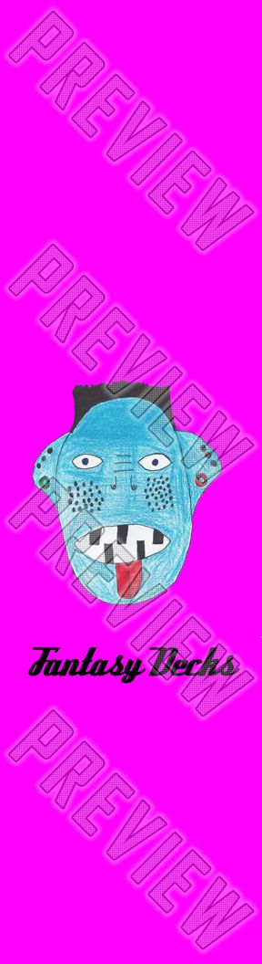 blue monkey dude 7-1/2 Skateboard Deck