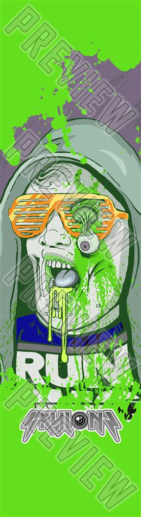 Infected!  Run Green 7-3/4 Skateboard Deck