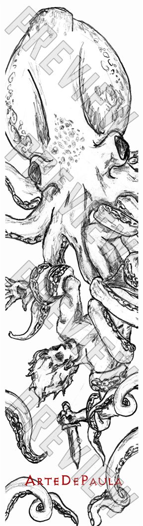 Giant Octopus 8 Inch Park Deck 8 Inch Skateboard Deck