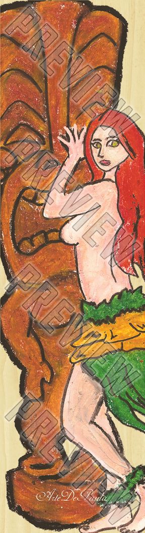 Hula Girl Tiki Old School Shape