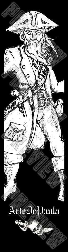 Evil Pirate Blackbeard 7-7/8 Skateboard Deck