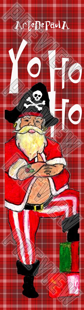 Pirate Santa 8 Inch Skateboard Deck 8 Inch Skateboard Deck