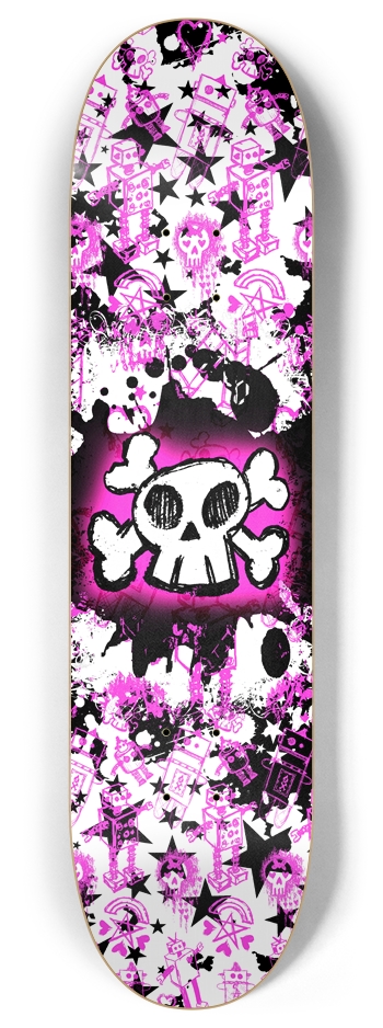 Cartoon Skull 8 Inch Skateboard Deck 8 Inch Skateboard Deck