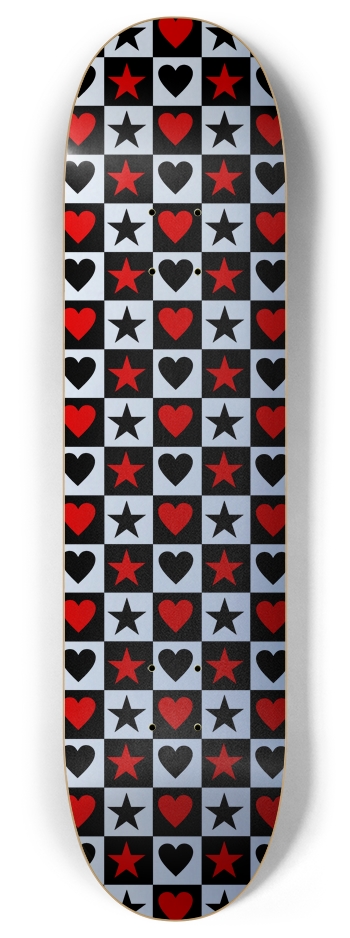 Silver Stars & Skulls 8 Inch Skateboard Deck 8 Inch Skateboard Deck