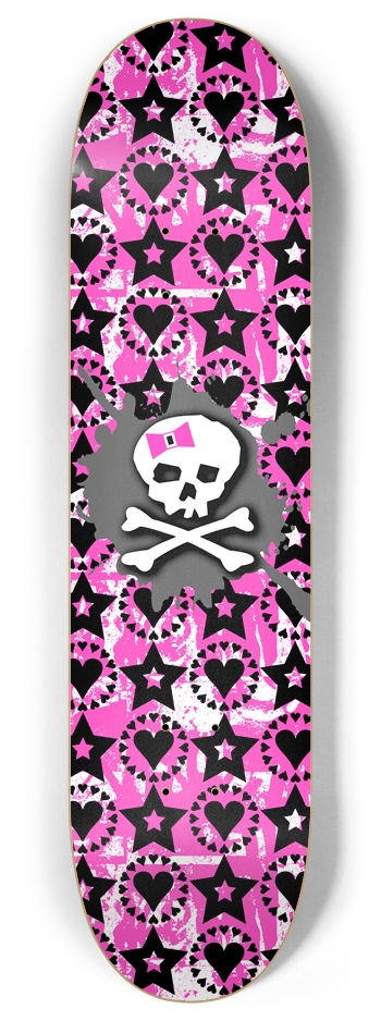 Pink Bow Skull 8 Inch Skateboard Deck 8 Inch Skateboard Deck