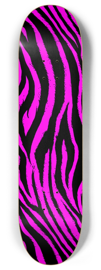 Pink Zebra 8 Inch Skateboard Deck