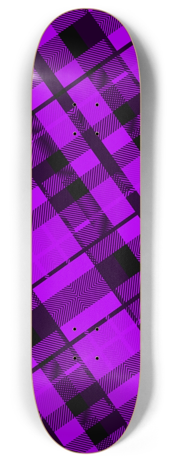 Purple Plaid 8 Inch Skateboard Deck 8 Inch Skateboard Deck