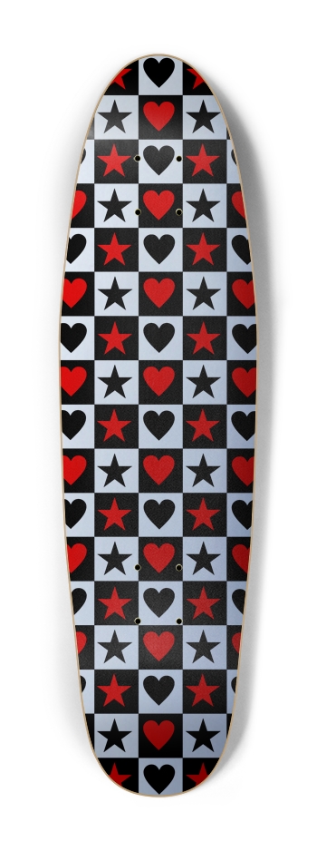 Silver Stars & Hearts Cruiser Shape Cruiser Shape