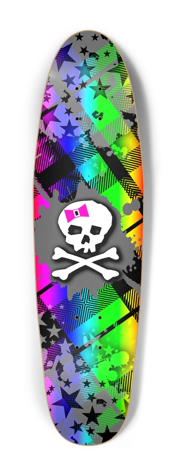 Rainbow Plaid Skull Cruiser Shape Cruiser Shape