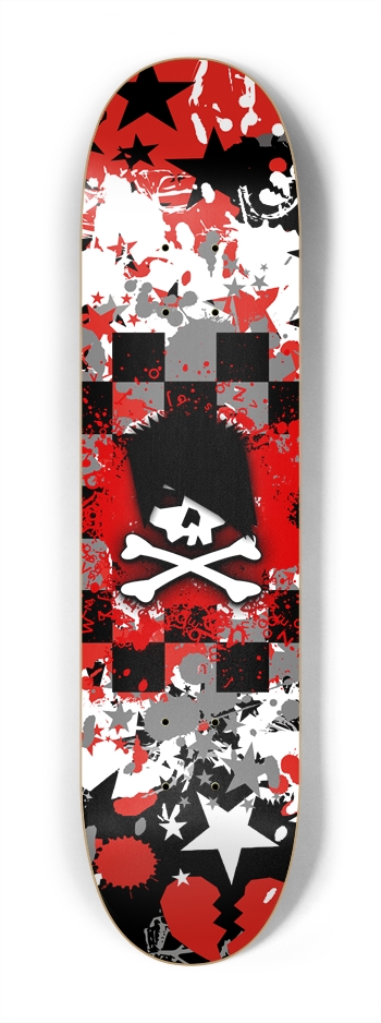 Emo Skull 7-1/4 Mini/Kid Skateboard 7-1/4 Mini/Kid Skateboard