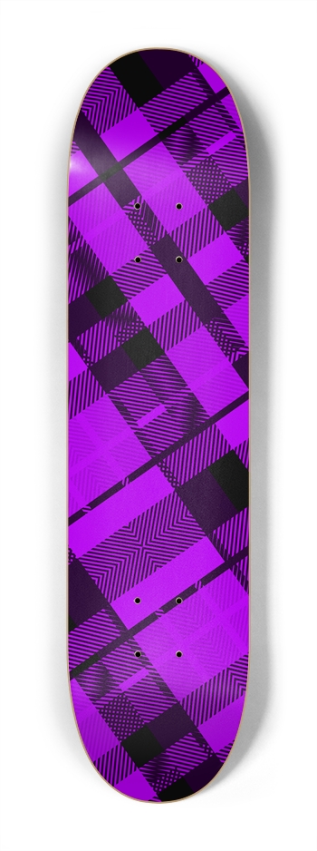 Purple Plaid 7-1/4 Mini/Kid Skateboard 7-1/4 Mini/Kid Skateboard
