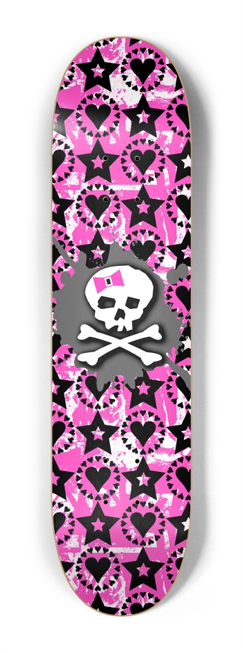Pink Bow Skull 7-1/4 Mini/Kid Skateboard 7-1/4 Mini/Kid Skateboard