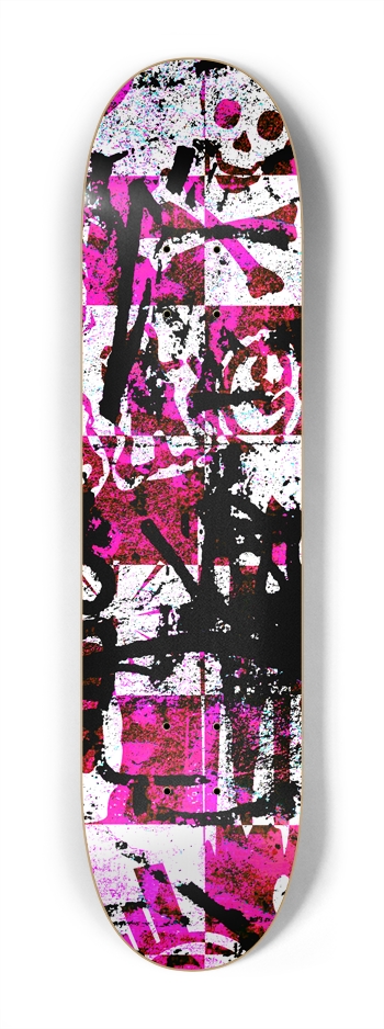 Pink Checker Graffiti 7-1/4 Mini/Kid Skateboard 7-1/4 Mini/Kid Skateboard
