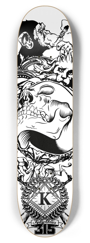 Team Skull 7-7/8 Skateboard Deck