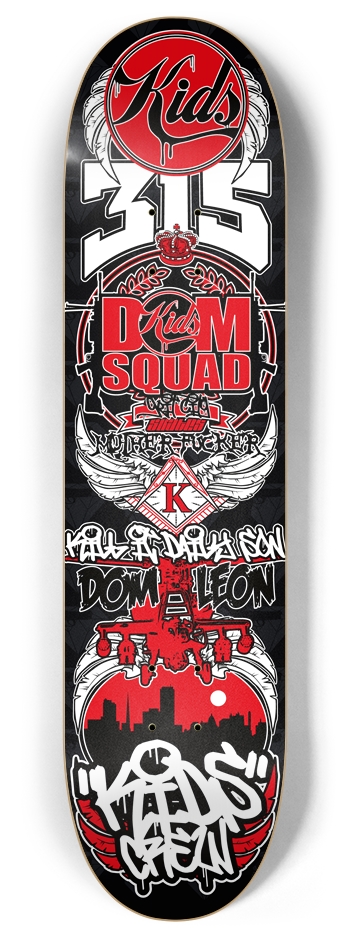 DomSquad KidsCrew 8 Inch Skateboard Deck