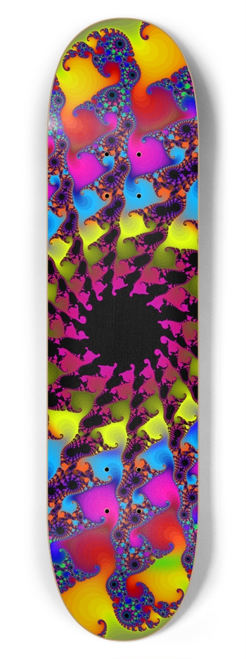 Psychedelic Fractal Vortex: 7-3/4 Deck 7-3/4 Skateboard Deck