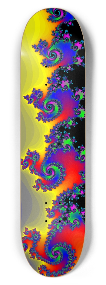 Psychedelic Fractal Spirals: 7-3/4 Deck 7-3/4 Skateboard Deck