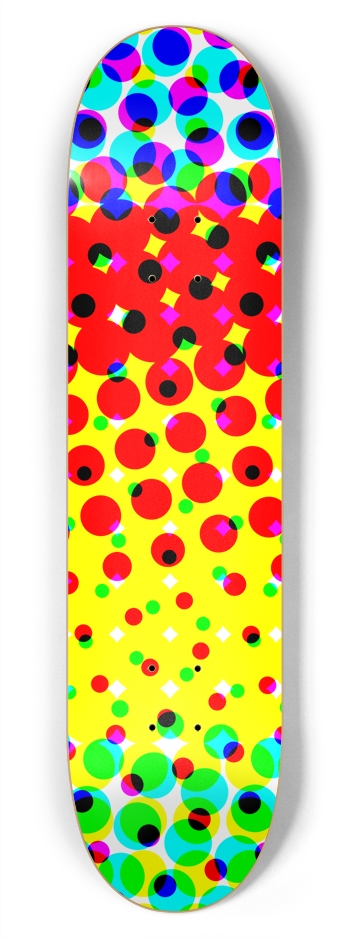 Color Halftone Dots: 7-3/4 Skateboard Deck 7-3/4 Skateboard Deck