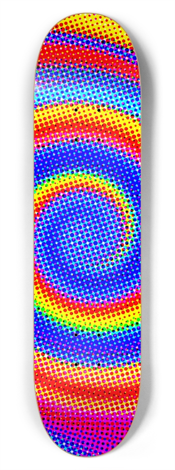 Color Halftone Dots Swirl: 7-3/4 Skateboard Deck 7-3/4 Skateboard Deck
