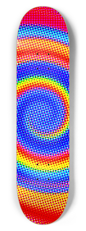 Color Halftone Swirl: 7-3/4 Skateboard  Deck  7-3/4 Skateboard Deck