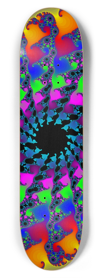 Psychedelic Fractal Vortex: 7-3/4 Deck 7-3/4 Skateboard Deck