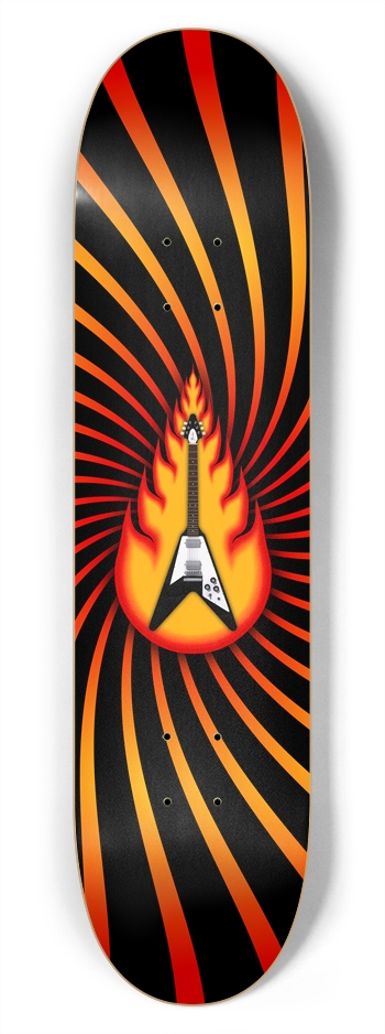 Guitar on Fire: 7-3/4 Skateboard Deck 7-3/4 Skateboard Deck