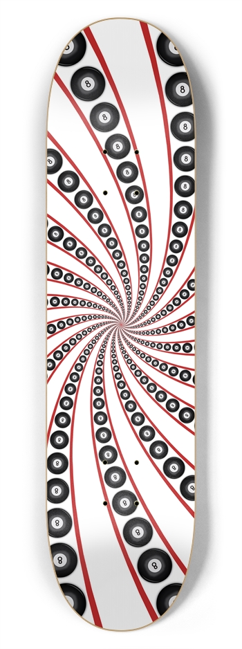 Eight-Ball Spiral: 7-3/4 Skateboard Deck 7-3/4 Skateboard Deck