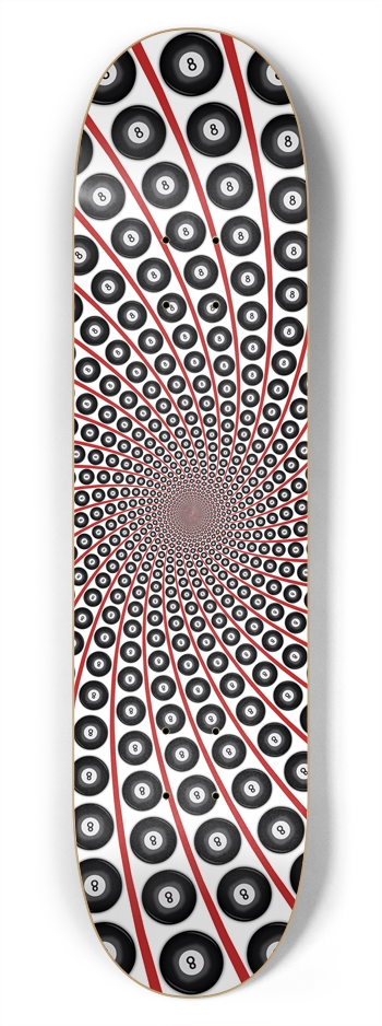 Eight-Ball Spiral: 7-3/4 Skateboard Deck 7-3/4 Skateboard Deck