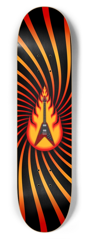 Guitar in Flames: 7-3/4 Skateboard  Deck  7-3/4 Skateboard Deck