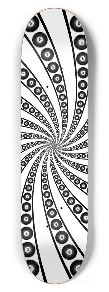 Eight-Ball Spiral: 7-3/4 Skateboard Deck 7-3/4 Skateboard Deck