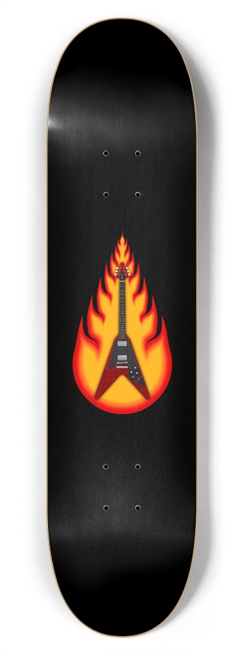 Guitar on Fire: 7-3/4 Skateboard Deck 7-3/4 Skateboard Deck