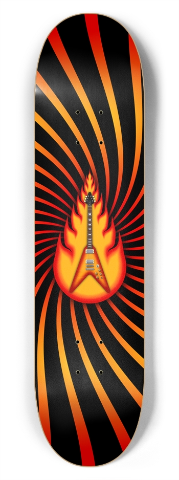 Guitar on Fire: 7-3/4 Skateboard  Deck  7-3/4 Skateboard Deck