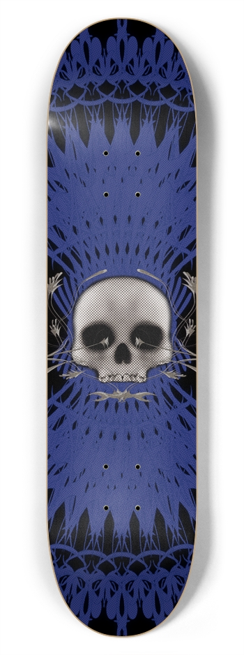 Skull with Radial Graphics: 7-3/4 Skateboard Deck 7-3/4 Skateboard Deck