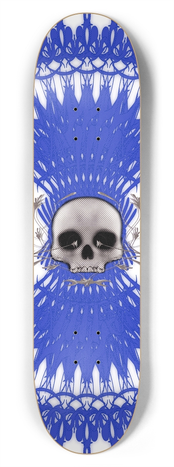 Skull with Radial Graphics: 7-3/4 Skateboard Deck 7-3/4 Skateboard Deck