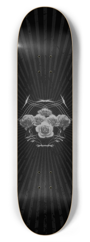 Halftone Roses & Tribals: 7-3/4 Skateboard Deck 7-3/4 Skateboard Deck