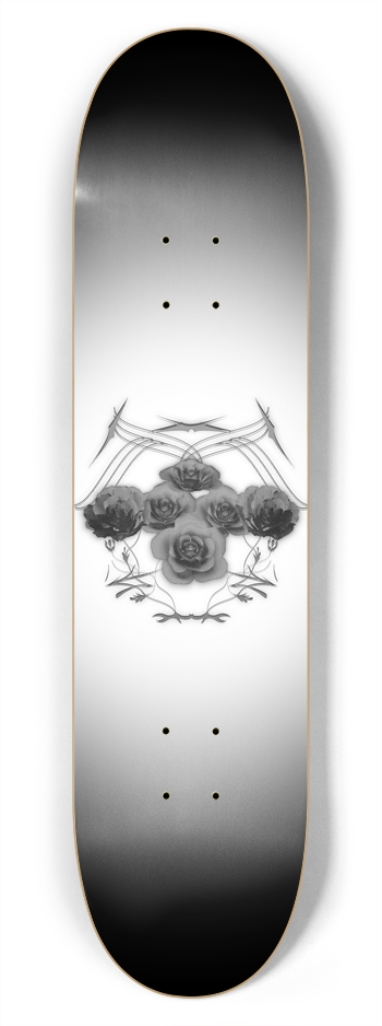 Halftone Roses & Tribals: 7-3/4 Skateboard  Deck  7-3/4 Skateboard Deck