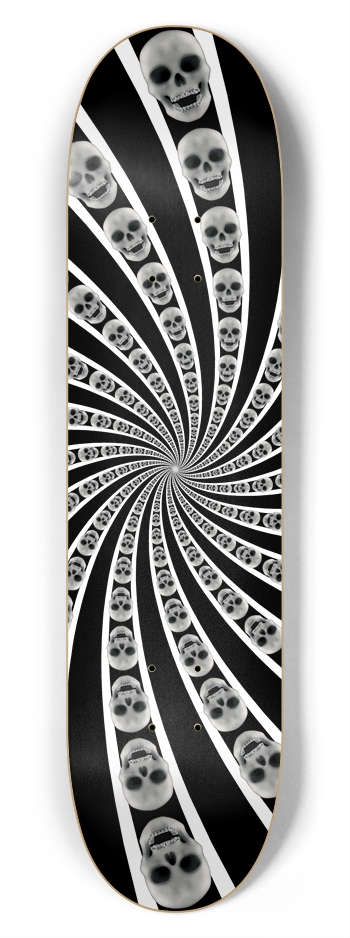 Skull Spiral / Vortex: 7-3/4 Skateboard  Deck  7-3/4 Skateboard Deck