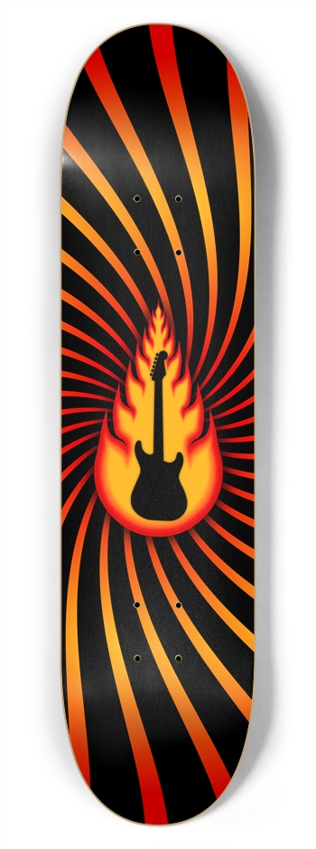 Guitar in Flames: 7-3/4 Skateboard  Deck  7-3/4 Skateboard Deck