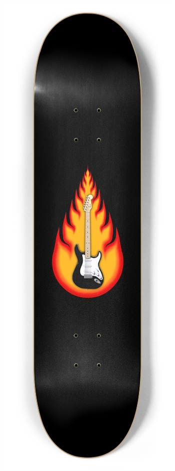 Guitar in Flames: 7-3/4 Skateboard  Deck  7-3/4 Skateboard Deck